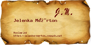 Jelenka Márton névjegykártya