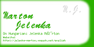 marton jelenka business card